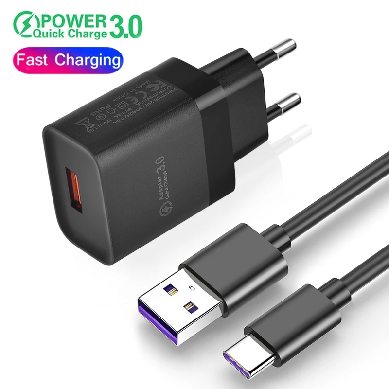 Xiaomi 18 Вт USB зарядное устройство для Samsung Быстрая зарядка Usb адаптер питания кабель