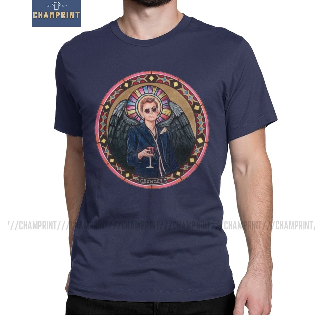 Удобная мужская футболка Crowley Good O мужские хлопковые футболки Aziraphale Ineffable с