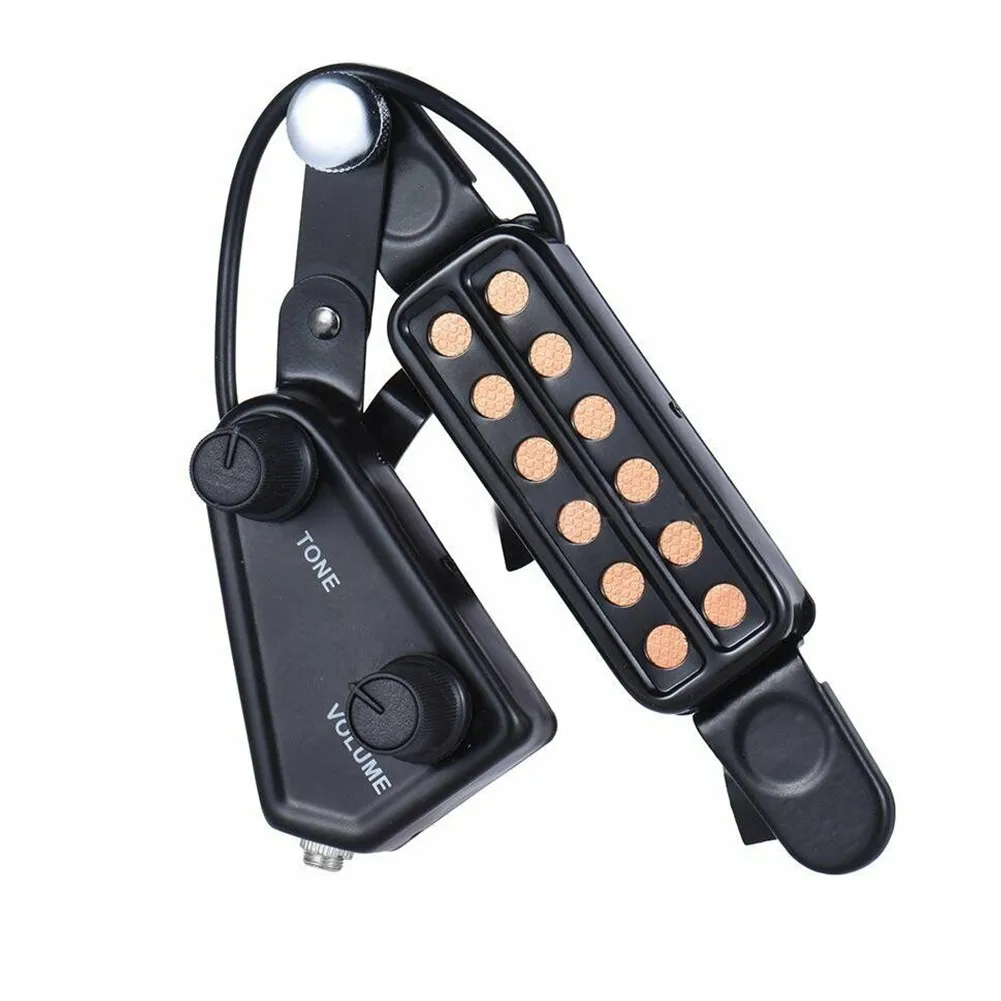 

12-Hole Guitar Sound Hole Pickup Magnetictransducer With Volume Control P011 Folk Acoustic Guitar Pickup W/ Volume Tone Adjust