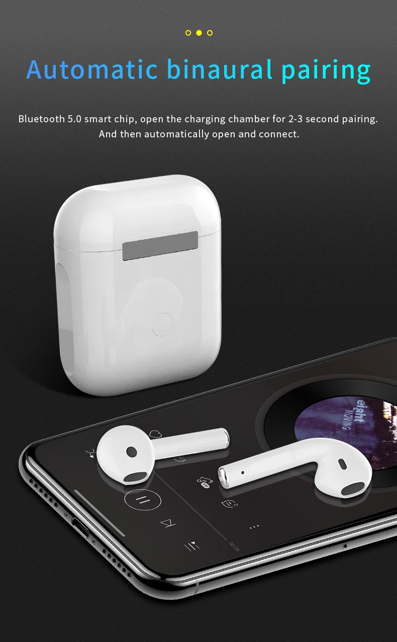 

i12 tws Wireless Headphones Bluetooth 5.0 Earphones Original Touch Pop-up True Earbuds Earpiece PK i11 i9s With Charging Box