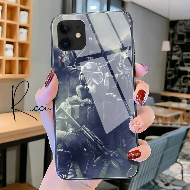 Чехол для телефона Rainbow Six Siege из закаленного стекла для iPhone 12 Pro Max Mini 11 XR XS MAX 8 X 7 6S 6 Plus SE 2020
