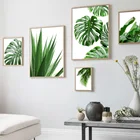 Самоклеящаяся настенная наклейка, зеленые растения, монстера, алоэ, пальмовый лист, настенное искусство, тропические постеры и печать, настенные картины, украшение для дома