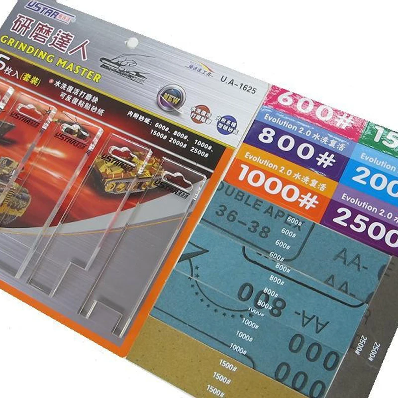 U-STAR UA-1625 Grinding Master Reusable Tool Kit Set with Acrylic Strips Abrasive Papers Mesh Number Labels | Инструменты