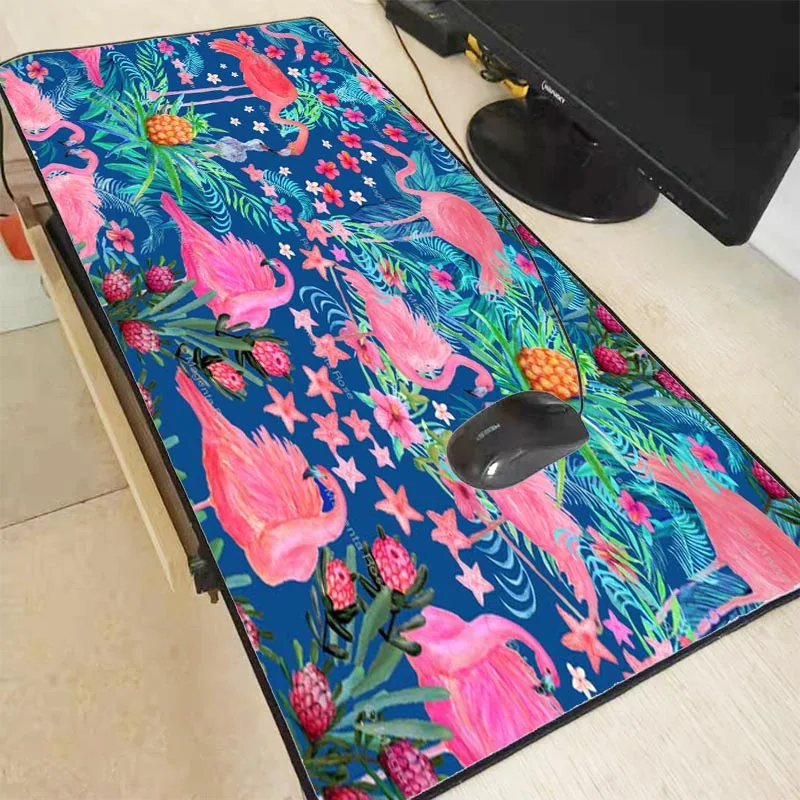 

Mairuige Big Lock Edge Mousepad Flamingo Tree Desk Mat Surface Waterproof Anti-slip Table Mouse Pad for Working Gaming Studying
