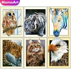 MomoArt Алмазная вышивка тигр картина стразы Алмазная мозаика Кот алмазная картина животное подарок ручной работы декор для дома