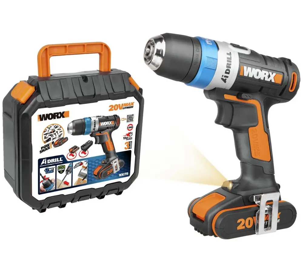 Бесплатная доставка электрическая Беспроводная отвертка Worx 20 в Powershare AiDrill WX178