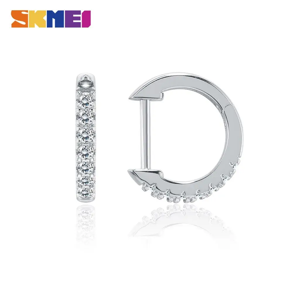 SKMEI серьги кольца покрытые фианитом женские круглый искусственный бриллиант