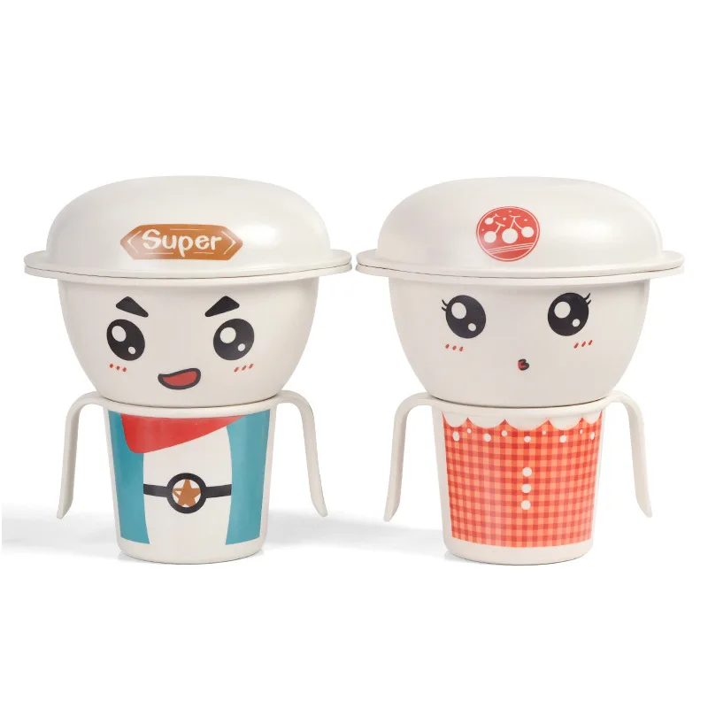 2 стиля бамбуковое волокно креативная мультяшная посуда комплект из 3 предметов