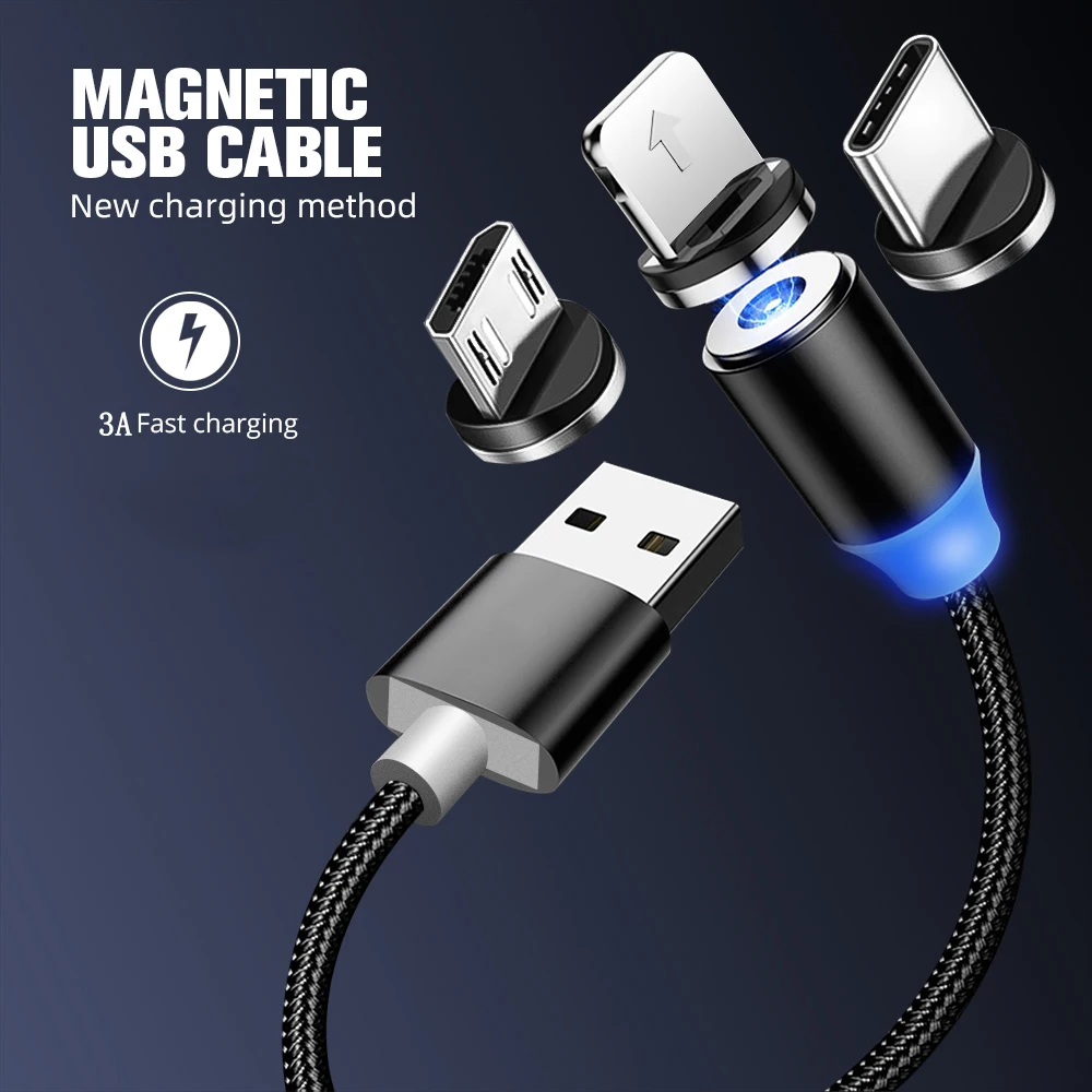 

Magnetic Charger Cable Micro USB Cable For IPhone Samsung Huawei Xiaomi Charging Magnet Charger For Micro USB Type-C