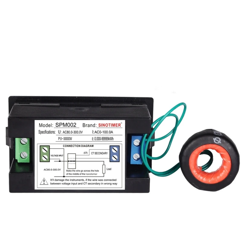 AC80 300V/AC300 450V 100A ЖК цифровой дисплей Вольтметр Электрический счетчик энергии