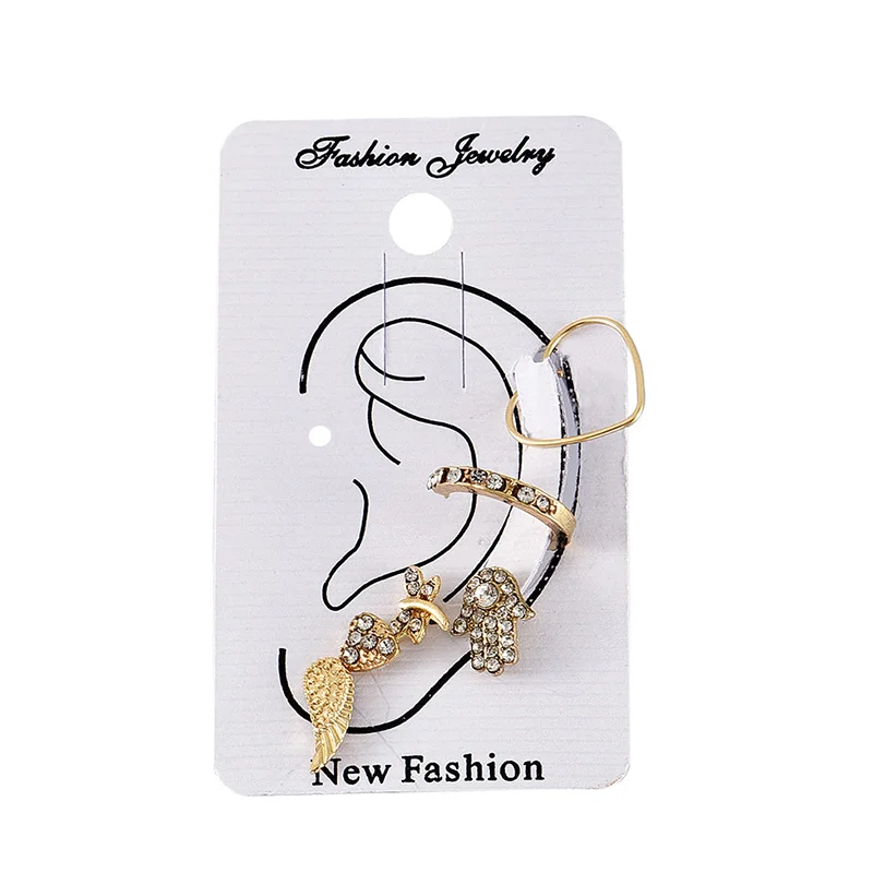 6 шт./компл. для женщин серьги в стиле Бохо ладони форме сердца крылья круглая