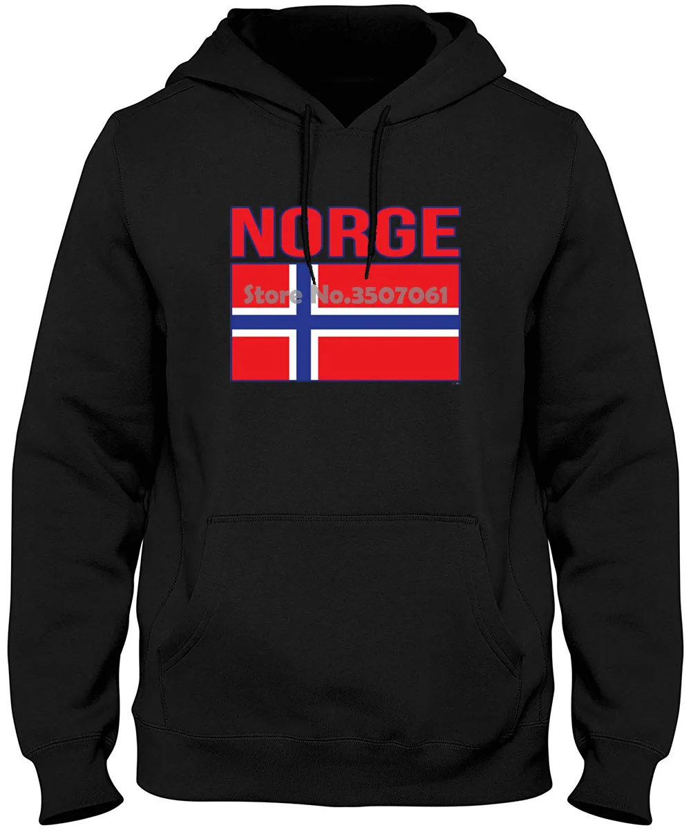 Модные хлопковые толстовки с капюшоном и свитшоты флагом Norge Норвегии|Мужские