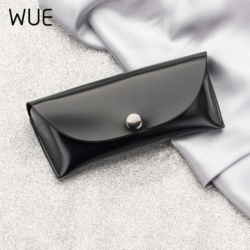 

WUE New Portable Men Women Soft Leather Bag Buckle Sunglasses Hard Eye Glasses Case Eyewear Protector Box Glasses Organizer