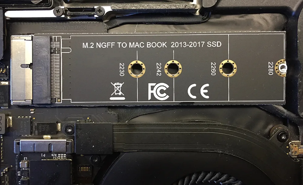 Адаптер M.2 NVME SSD для MacBook Air Pro Retina 2013-2017 NVME/AHCI Модернизированный комплект A1465 A1466 A1398