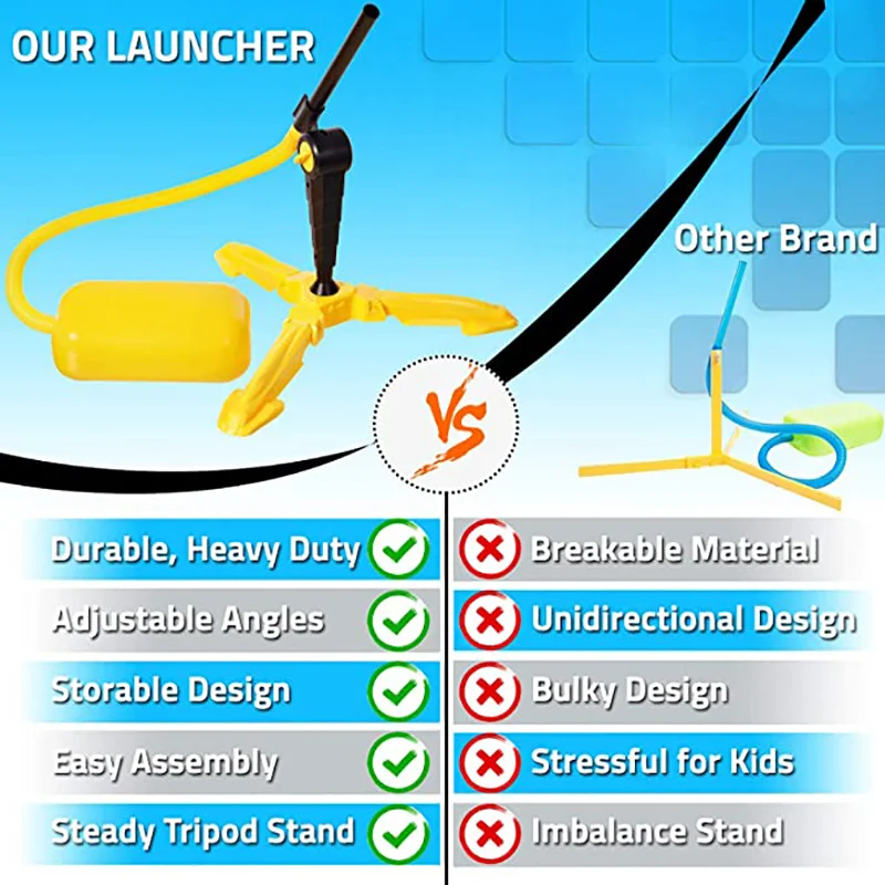 kid air pump jump stomp blower foam gun model launch launcher rocket pop up outdoor game toy sports toys for boys kids children free global shipping