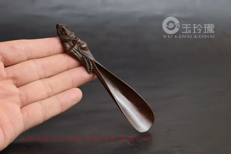 

Tea spatula antique slurry bronze carving antiques，two options