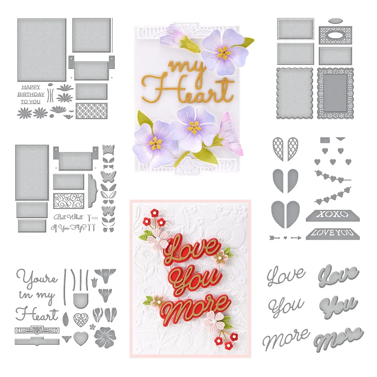 

Garden Shutters Butterfly Heart-shaped Daisy Love Valentine's Day Metal Cutting Dies Diy Scrapbook Diary Decoration Embossing