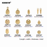 kunafir ordinary polishing golden color with laser engraving logo tags stainless steel labels jewelry tab parts accessories