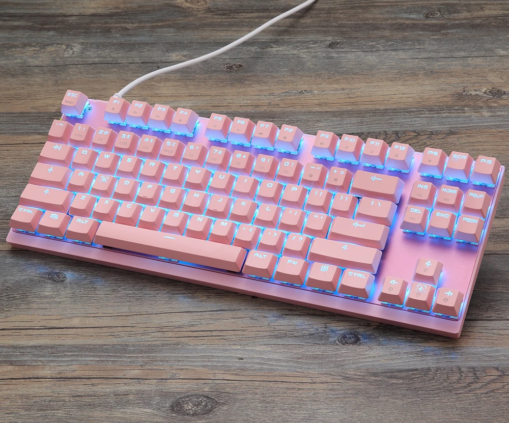 Английская/Русская игровая RGB механическая клавиатура светодиодный USB Проводная 87 клавиш Лазерная эргономичная клавиатура для ПК компьютерный геймер