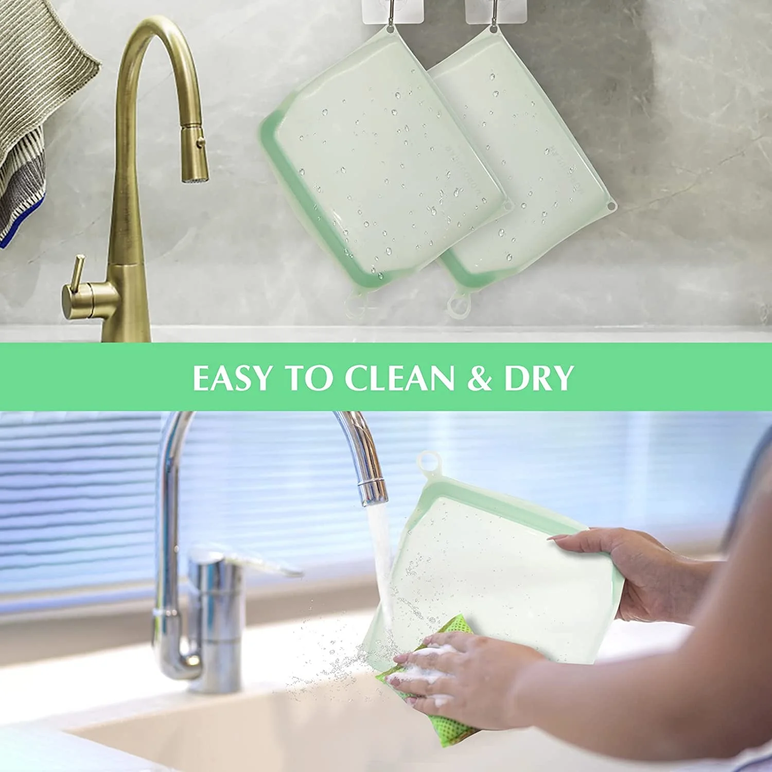 Многоразовые силиконовые пакеты для хранения пищи герметичные посудомоечных