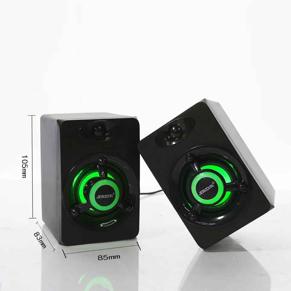SADA V-118 мини USB динамик ПК телефон компьютер Soundbox USB 2,0 громкий динамик с красочным дыхательным светодиодный светильник для ноутбука