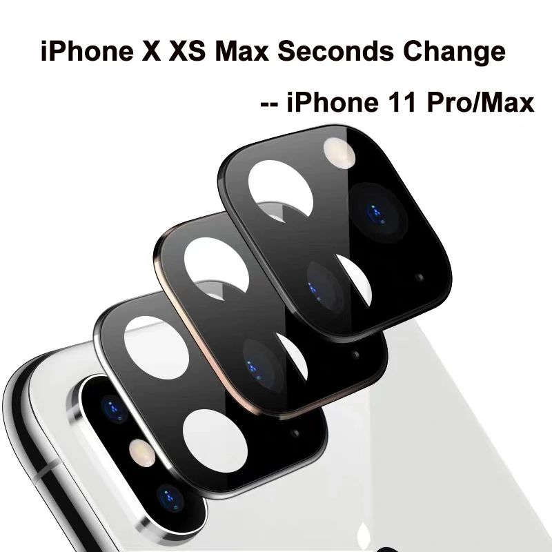 Металлическая рамка для объектива камеры для iPhone X XS MAX секундная Замена iPhone 11 Pro Max Защитная кольцевая крышка Защитное стекло для камеры