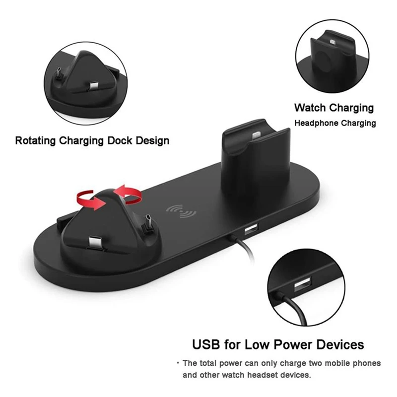 Беспроводное зарядное устройство 4 в 1 беспроводная зарядная док-станция для Apple