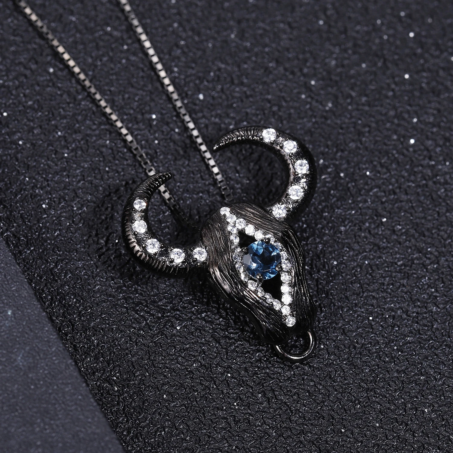 Ожерелье женское из серебра 925 пробы с голубым топазом | Украшения и аксессуары