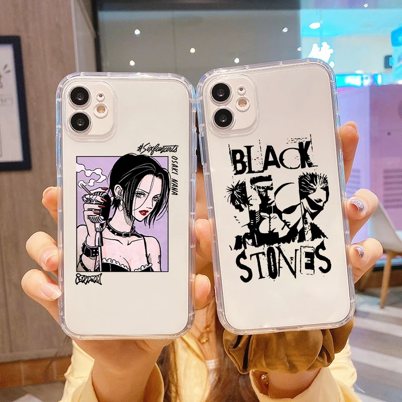 

Nana Osaki Anime Clear Phone Case For iPhone XS MAX 12 11 Pro XS SE2 13 8 7 6Plus X XR Cute Shockproof Soft TPU Cover Fundas Bag
