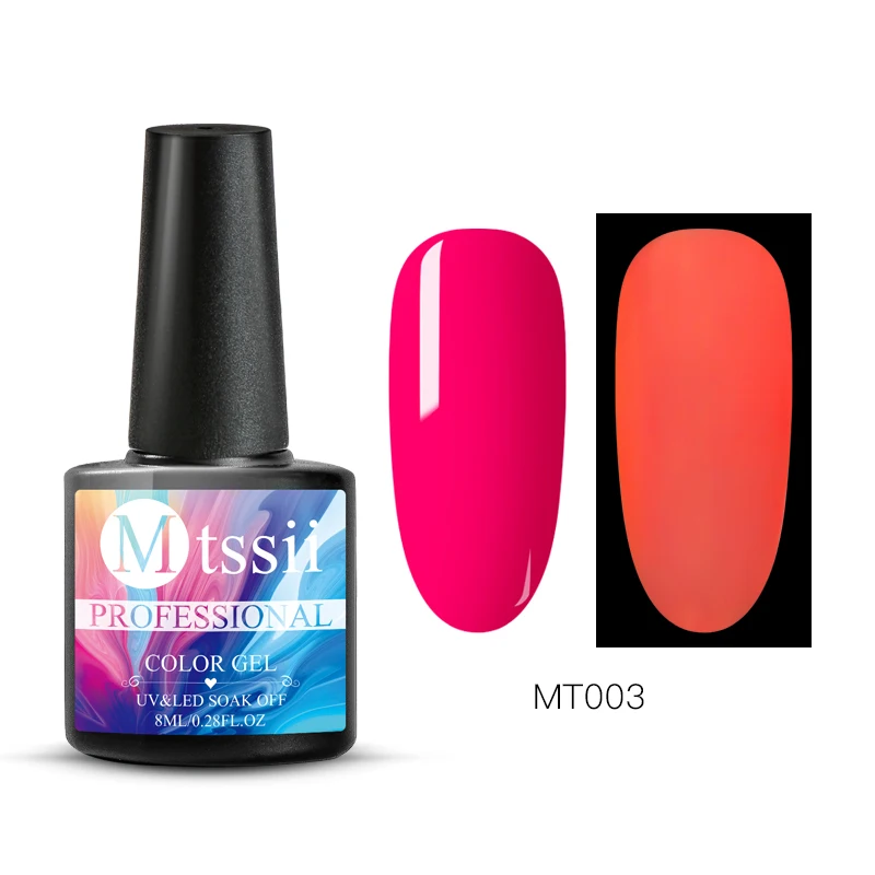 BS05822 Mtssii 8ml Glow In Dark Fluorescent Neon Luminous Uv LED Soak Off Gel Varnish Lighting In Night Semi Permanent Varnish Enamel - Цвет: BS05822