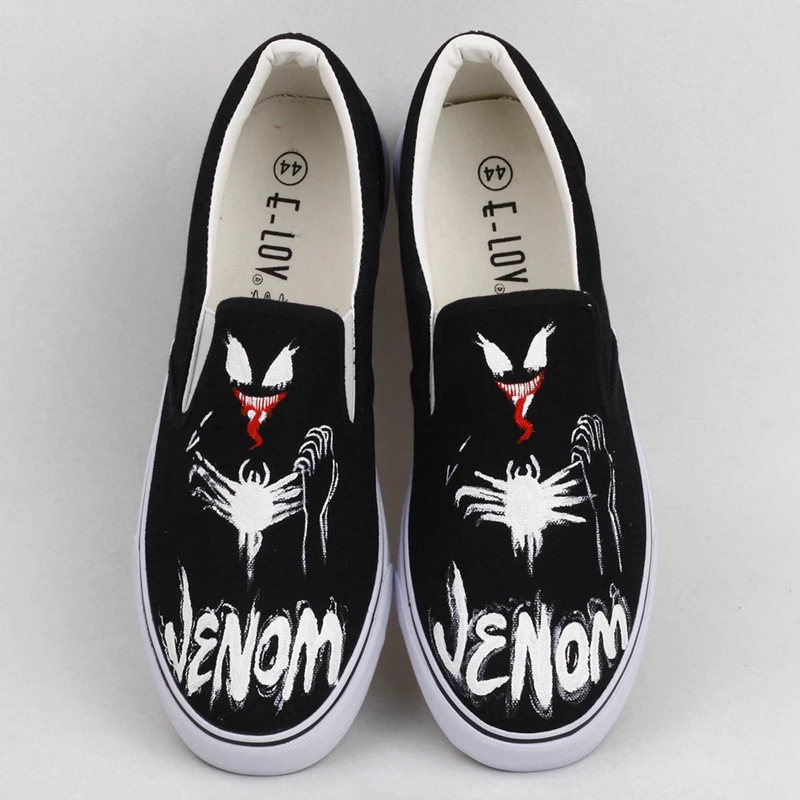 E-LOV в стиле хип-хоп женская парусиновая обувь на плоской подошве с принтом Venom