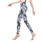 Женские леггинсы для фитнеса YGYEEG, дышащие облегающие трикотажные штаны для тренировок с принтом пуш-ап и цветочным принтом по щиколотку