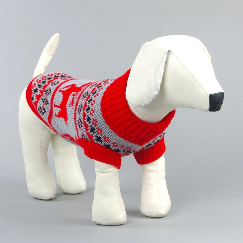 Свитер для домашних животных с высоким воротником и узором в виде лося одежда