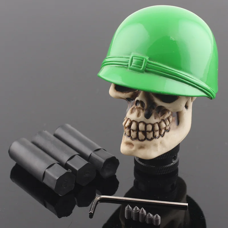 Универсальный зеленый шлем с черепом ручная ручка переключения передач для