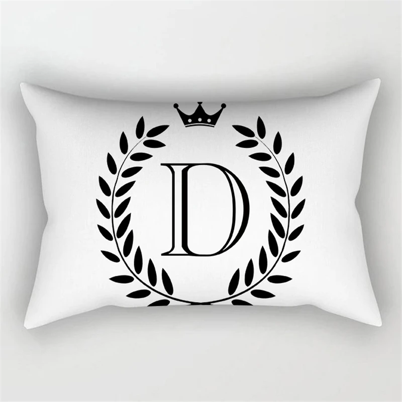 Hot Classical Olive Crown English Alphabet Cushion Cover Linen/Polyester White Print Throw Pillow for Sofa Car Couch Home | Дом и сад