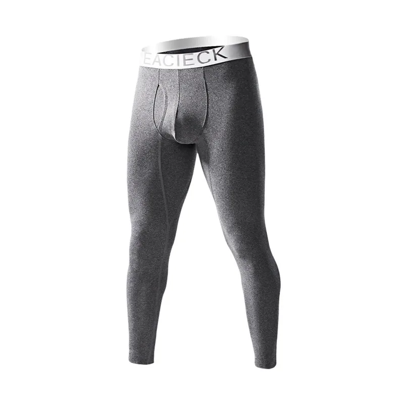 Seamless Men's Long Trousers Plus Velvet Thick Warm Pants Tight-fitting Slim Fit Autumn and Winter Leggings