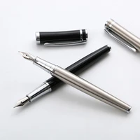 baoer practical easy handle ink stainless steel metal fountain pen medium nib calligraphy office signature school supplies h6310