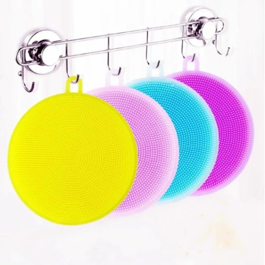 Мягкая силиконовая губка для мытья посуды 1 шт. антибактериальная Чистящая дома