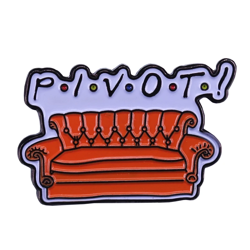 Поворотная эмалированная булавка Винтажная брошь на диван Классический значок