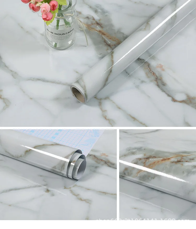 

3m kitchen self-adhesive waterproof and oil-proof imitation marble sticker wallpaper bedroom decoration wallpaper brick pattern