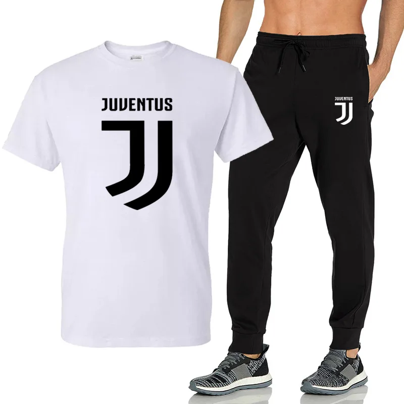 

Men's brand sportswear Sets cotton Quick Drying Gyms Fitness running suit fashion short sleeve t shirts + jogging trousers 2pcs