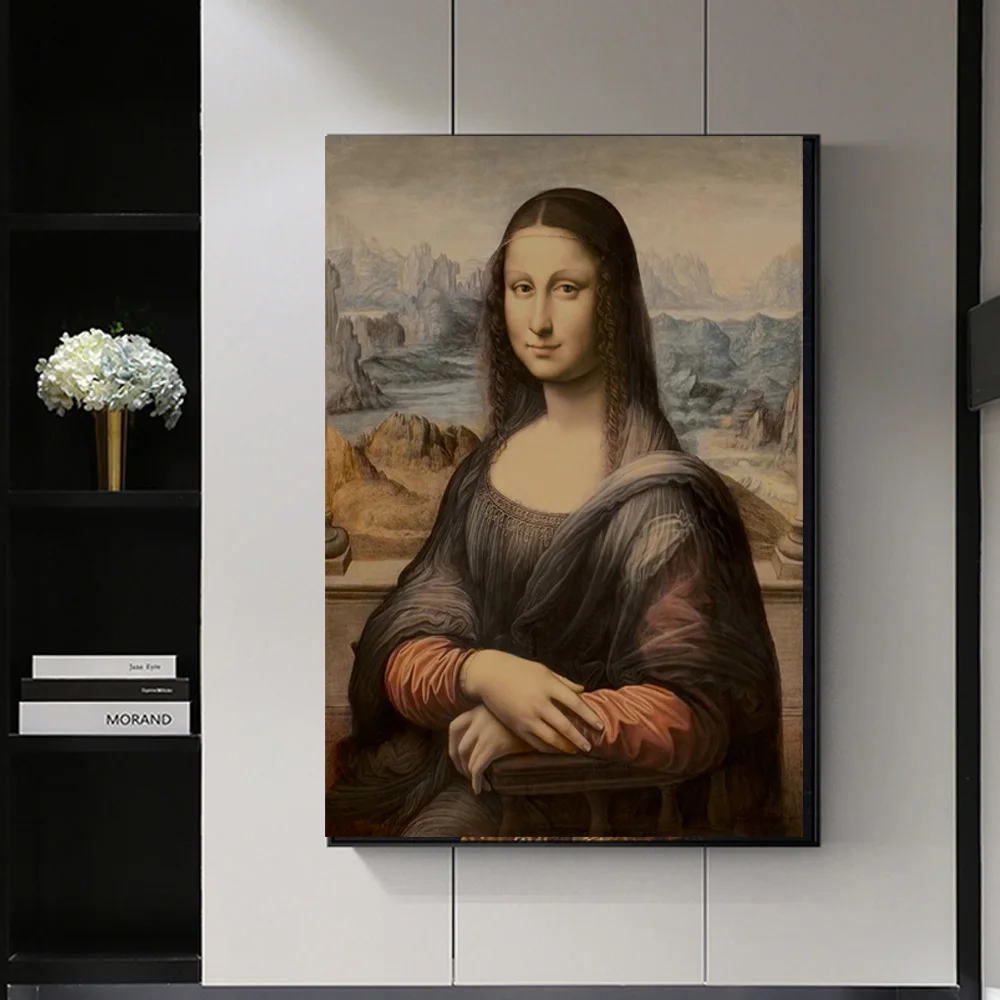 

Nordic Style Minimalism Smile of Mona Lisa Poster Wall Art Canvas Prints Pictures Living Room Modern Portrait Canvas Home Decor