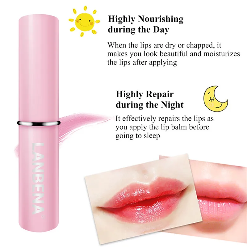 LANBENA розовый крем бальзам для губ маска ухода за губами увлажняющие выцветающие