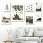 Белая Маргаритка, цветок, кактус, пальма, доска для серфинга, настенная Картина на холсте, скандинавские плакаты и принты, настенные картины для декора гостиной