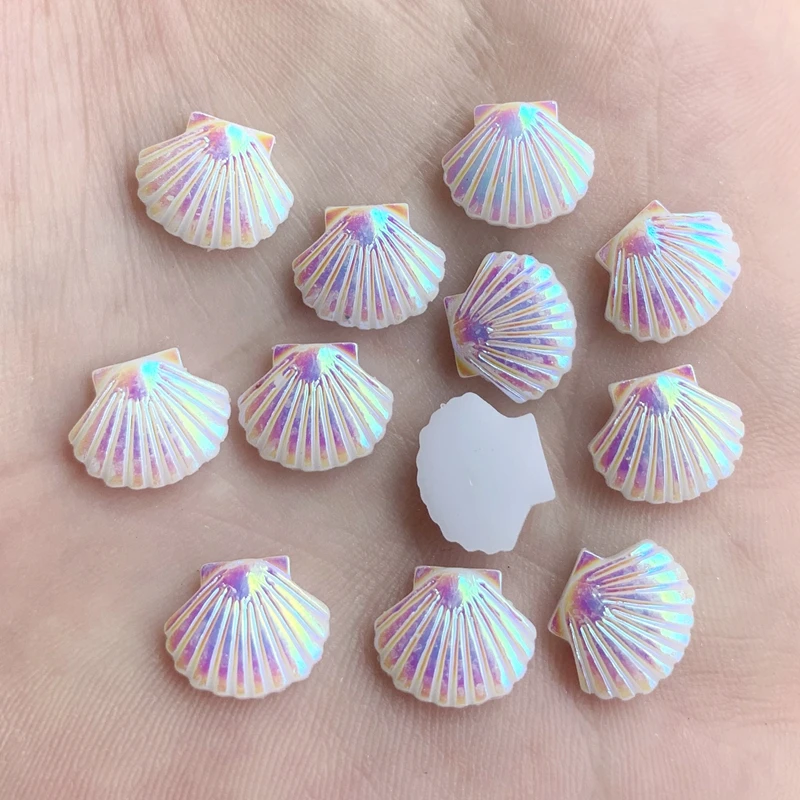 

Wholesale 400pcs Shell Shape Resin Rhinestone Flat Back Crystals Rhinestones Stones DIY Wedding Decoration 10*12mm -HE13