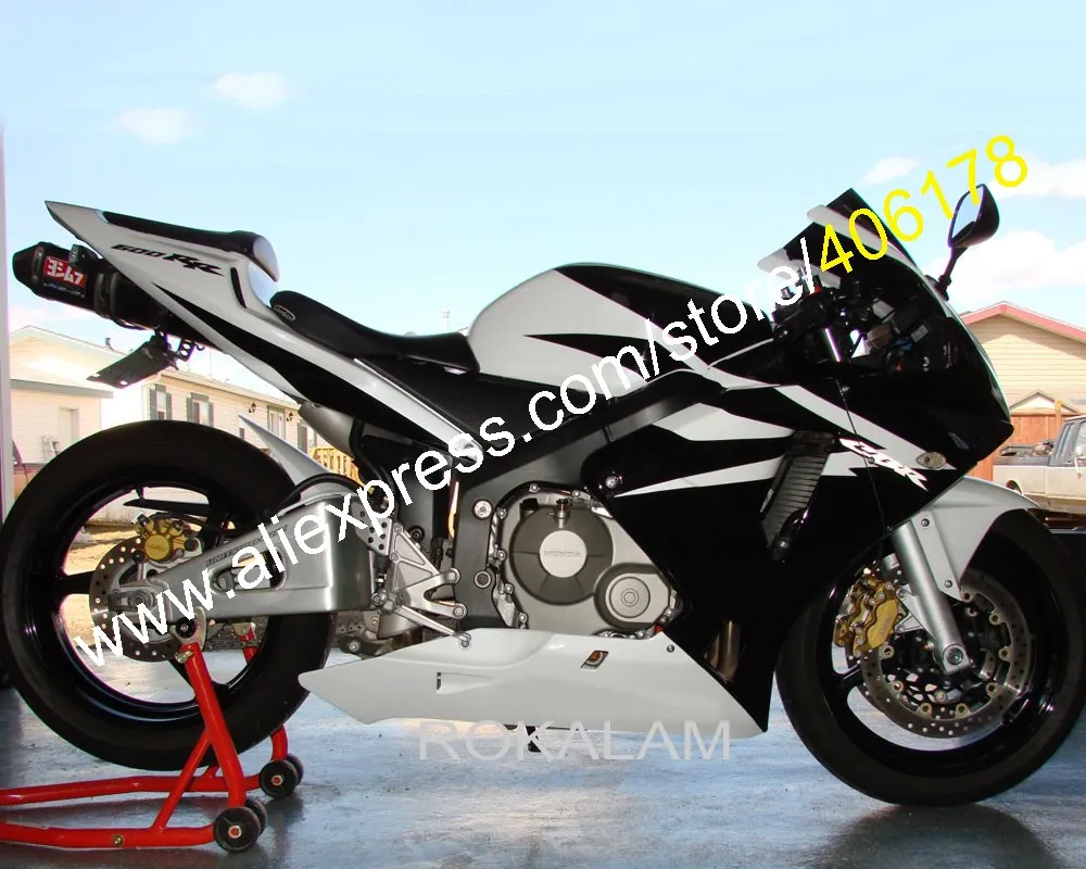 

For Honda CBR600RR 03 04 F5 CBR 600RR CBR600 RR 2003 2004 Black White ABS Motorcycle Fairing Kit (Injection Molding)
