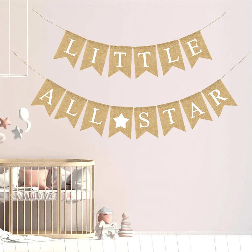 Джутовый мешковины маленький все Звездный баннер спортивный детский душ детская