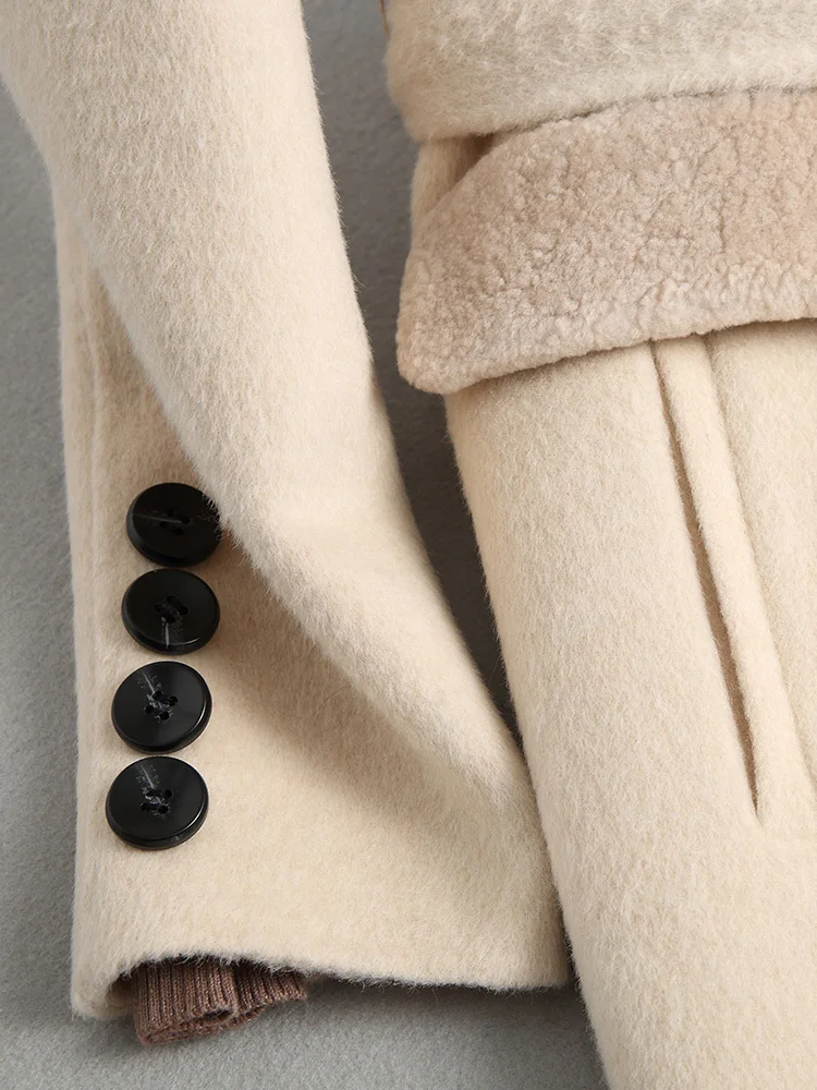 Женское кашемировое пальто из 2020 шерсти альпака осенне-зимняя женская куртка