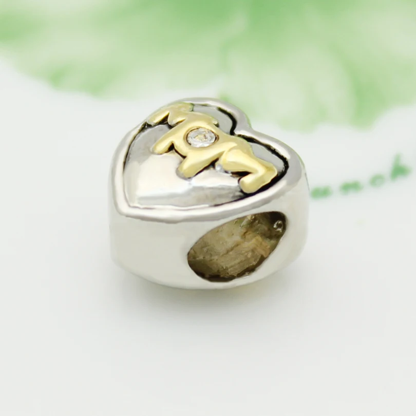 Бесплатная доставка украшения для мам в форме сердца бусины-шармы I Love Mom подходят