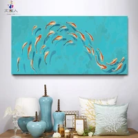 fish school coloring by numbers a group of small fishes digital paint by numbers animal canvas painting by numbers for children
